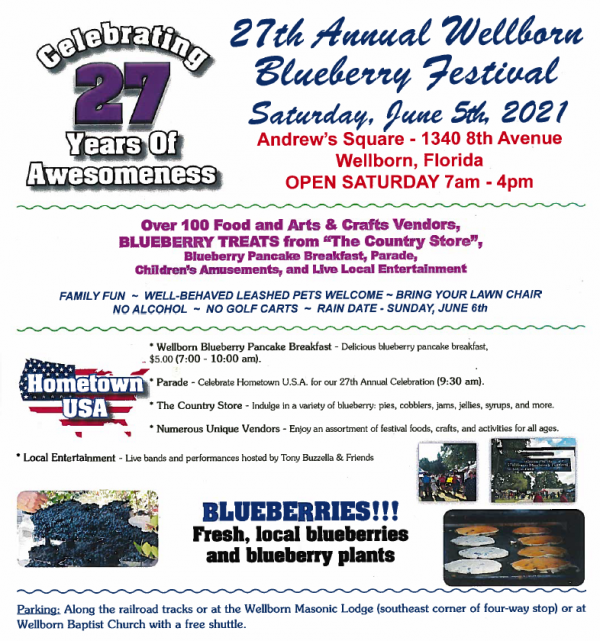 Wellborn Blueberry Festival 2021 Information Guide