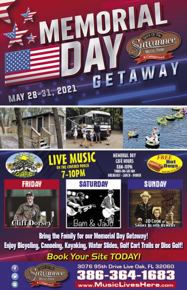 Spirit of Suwannee Music Park Memorial Day Getaway 2021