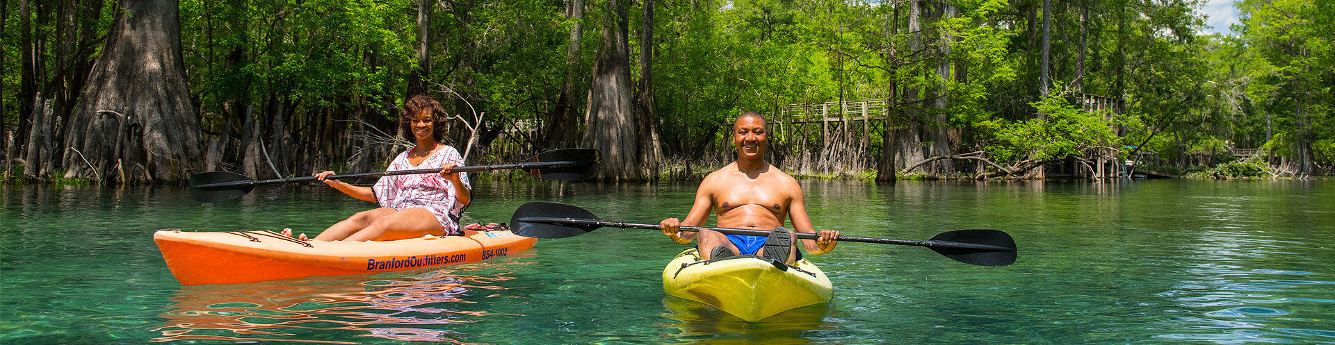 couple kayaking on the river