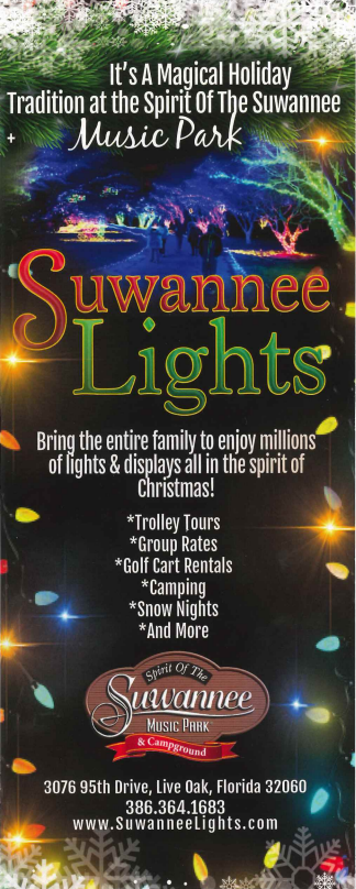 Suwannee Lights rack card
