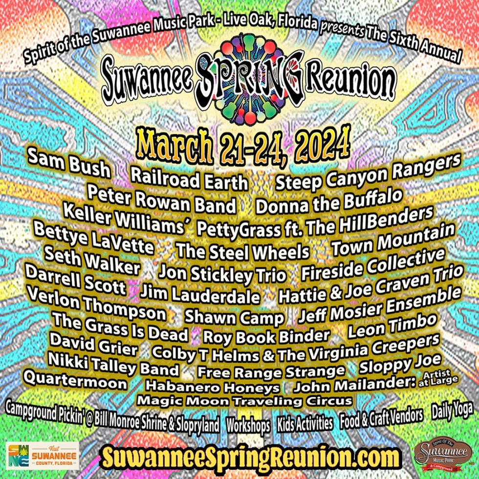 lineup for Suwannee Spring Reunion