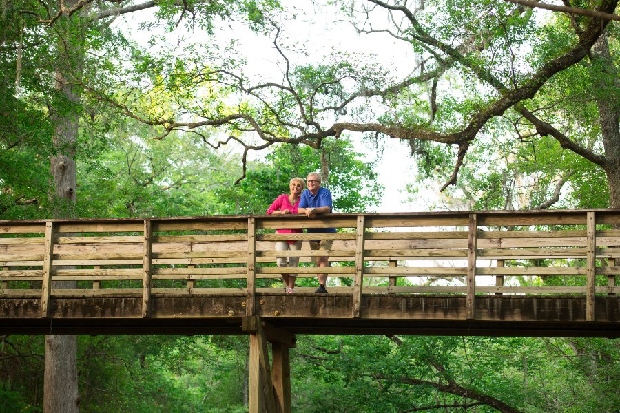 Couple on a bridge at Suwannee River State Park