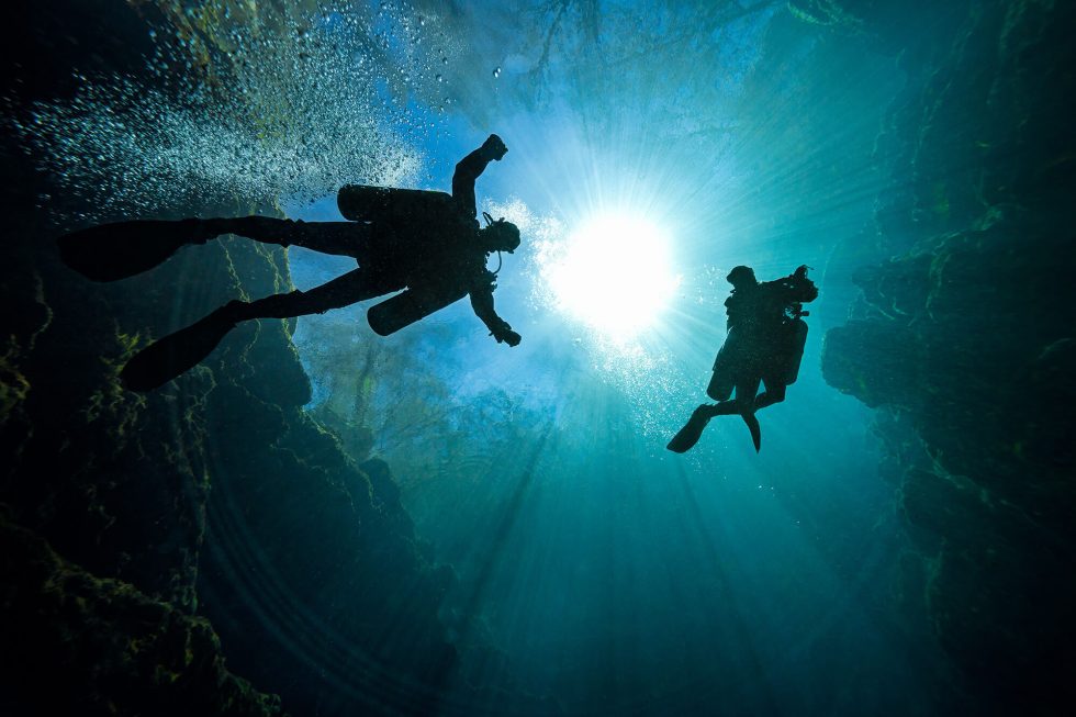 Divers explore Peacock Springs in Suwannee County, Florida.